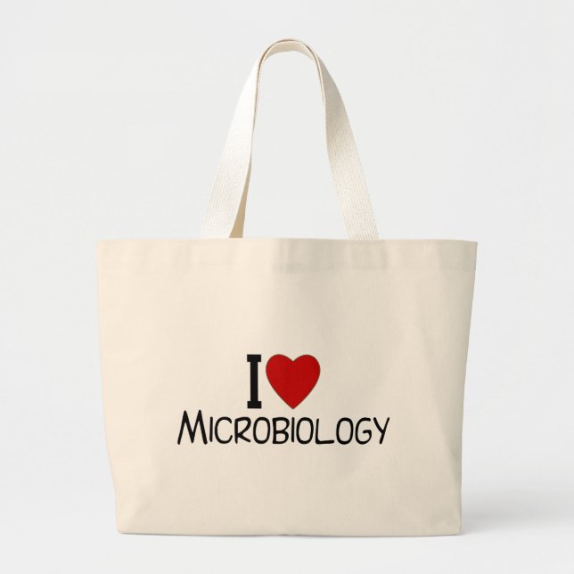 I Love Microbiology Large Tote Bag (Front)