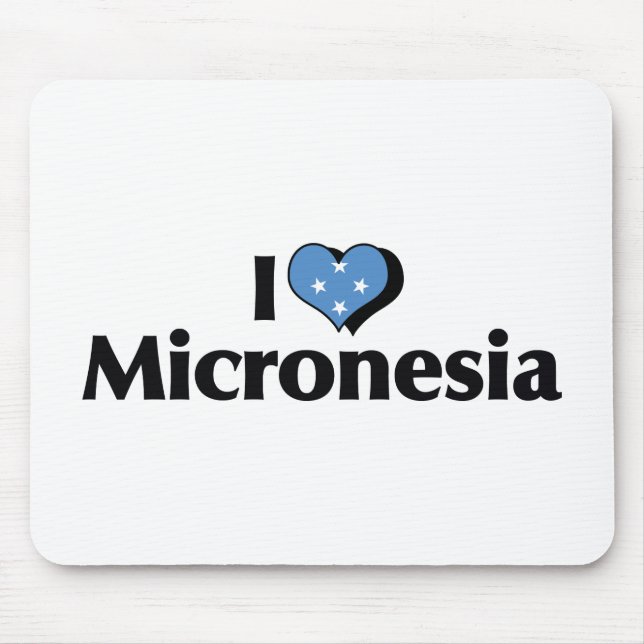 I Love Micronesia Flag Mouse Pad (Front)