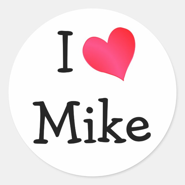 I Love Mike Classic Round Sticker (Front)
