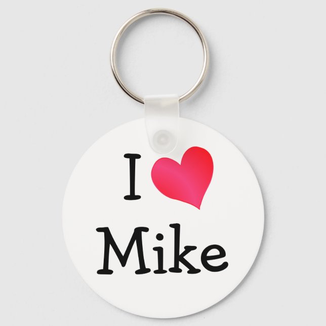 I Love Mike Key Ring (Front)