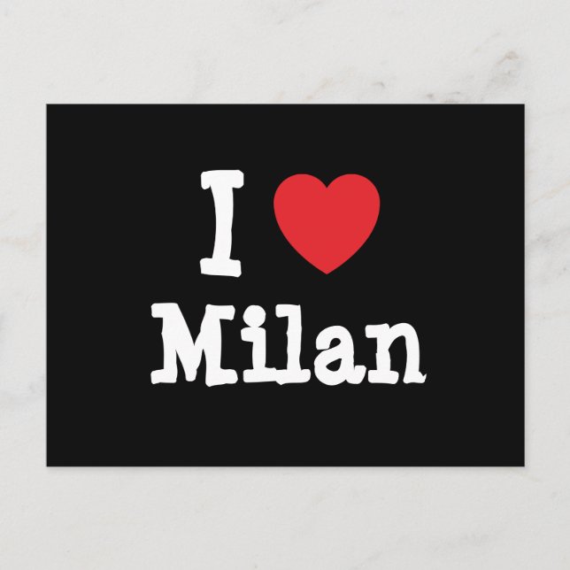 I love Milan heart custom personalised Postcard (Front)