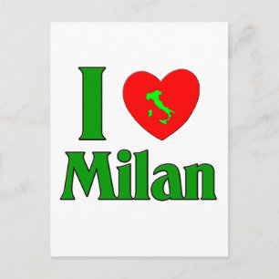 I Love Milan Italy Postcard