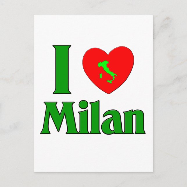 I Love Milan Italy Postcard (Front)