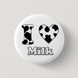 I love Milk 3 Cm Round Badge