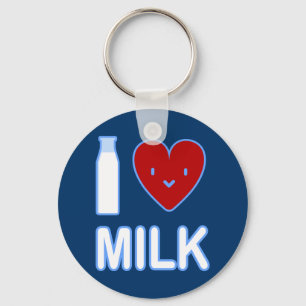 I Love Milk Keychain