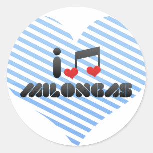 I Love Milongas Classic Round Sticker