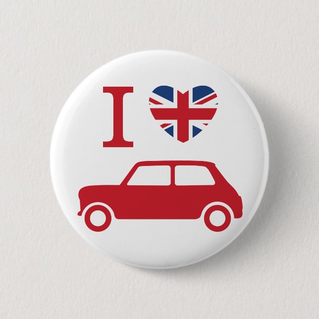 I love Mini Coopers - Red 6 Cm Round Badge (Front)