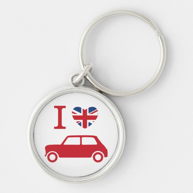 I love Mini Coopers - Red Key Ring (Front)