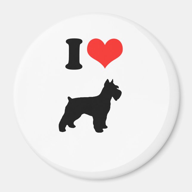 I Love Miniature Schnauzers Magnet (Front)