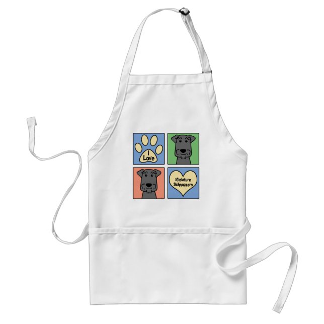 I Love Miniature Schnauzers Standard Apron (Front)