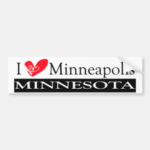 I Love Minneapolis Minnesota Bumper Sticker