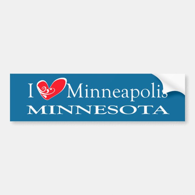 I Love Minneapolis Minnesota Bumper Sticker (Front)