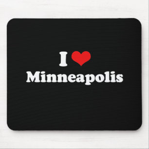 I Love Minneapolis Tshirt White Tshirt Mouse Pad