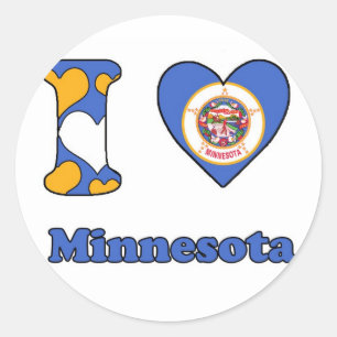 I love Minnesota Classic Round Sticker