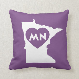 I Love Minnesota State Throw Pillow 16" x 16"