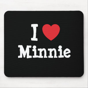 I love Minnie heart T-Shirt Mouse Pad