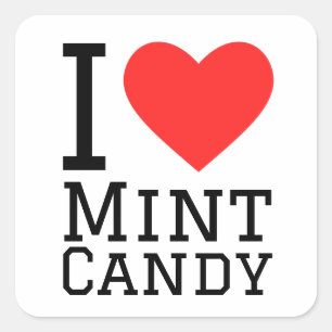 I love mint candy  square sticker