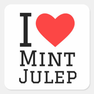 I love mint julep square sticker
