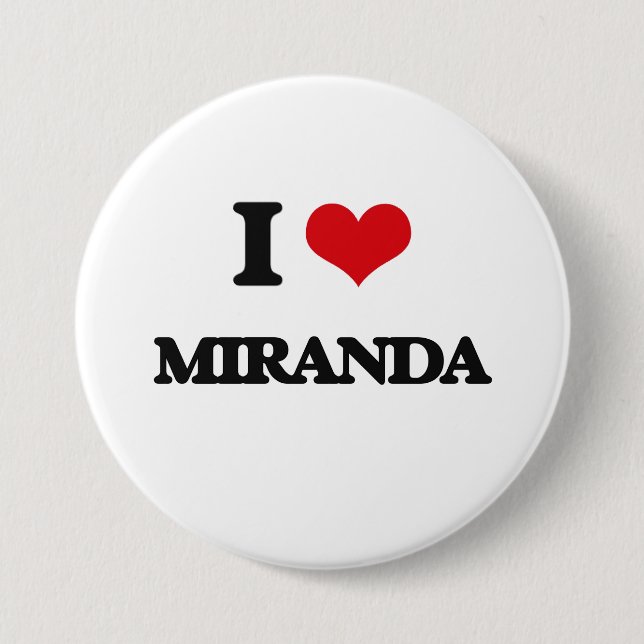 I Love Miranda 7.5 Cm Round Badge (Front)