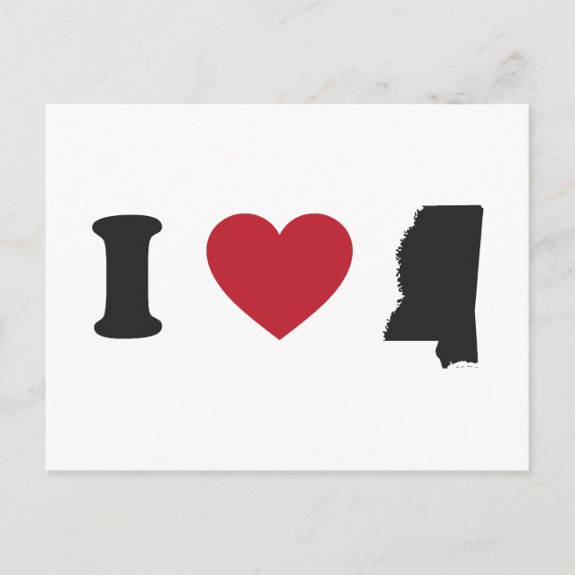 I Love Mississippi Postcard (Front)