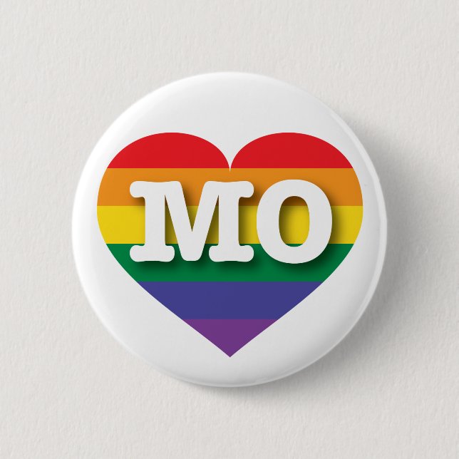 I Love Missouri Rainbow Heart 6 Cm Round Badge (Front)
