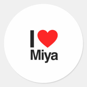i love miya classic round sticker