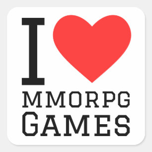 I love mmorpg games square sticker