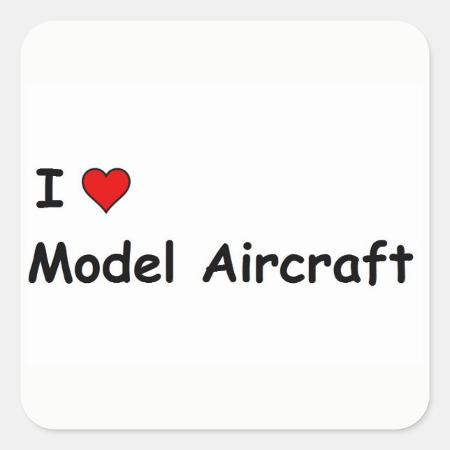 I Love Model Aircraft Square Sticker (Front)