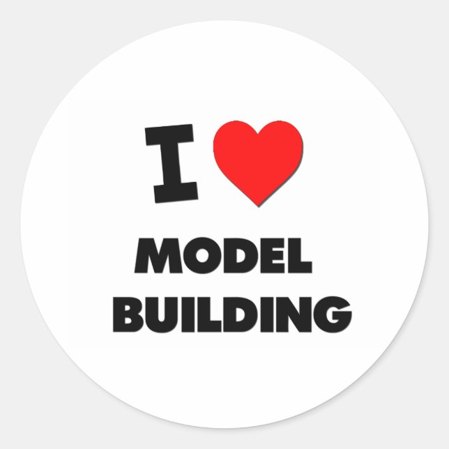 I Love Model  Building Classic Round Sticker (Front)