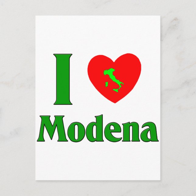 I Love Modena Italy Postcard (Front)
