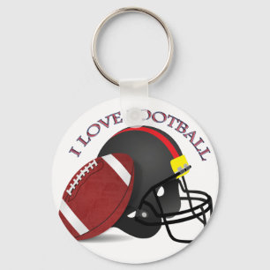 I love modern elegant trendy football key ring