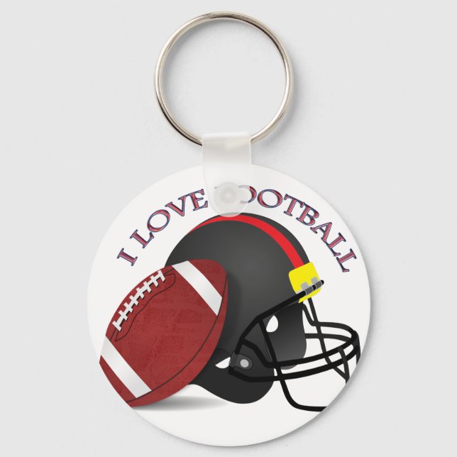 I love modern elegant trendy football key ring (Front)