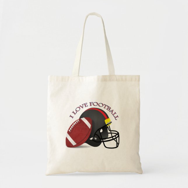 I love modern elegant trendy football tote bag (Front)