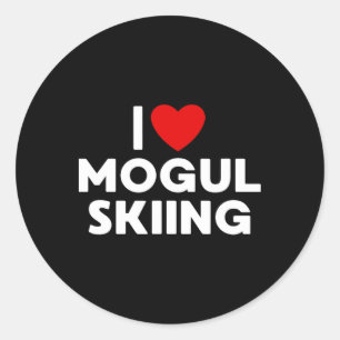 I Love Mogul Skiing T Shirt  Classic Round Sticker