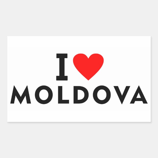 I love Moldova country like heart travel tourism Rectangular Sticker (Front)