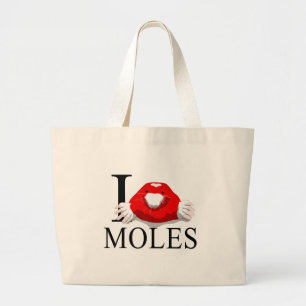 I Love Moles Tote Bags