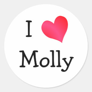 I Love Molly Classic Round Sticker