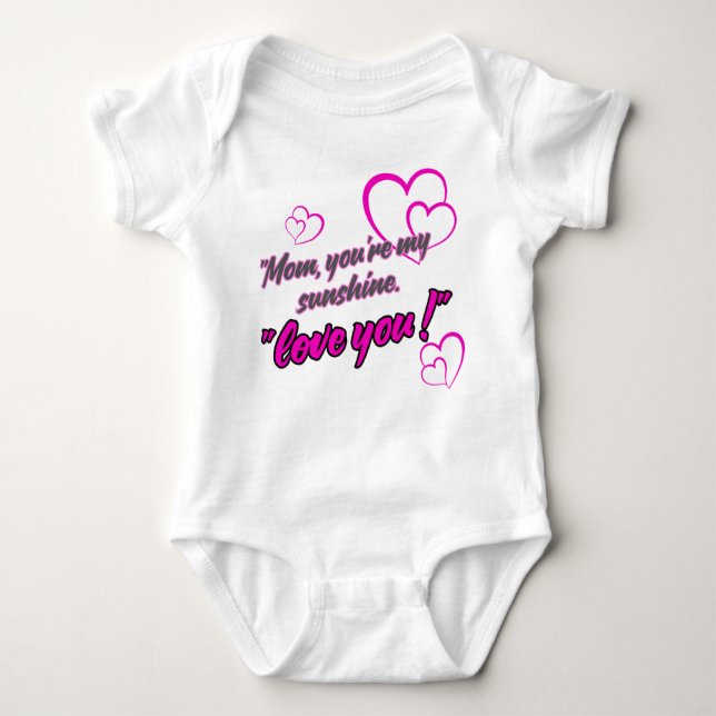 i love mom  baby bodysuit (Front)