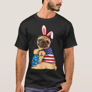 I Love Mom Mother Day Support Ukrainian US Flag Bu T-Shirt