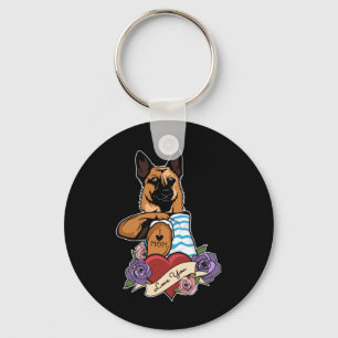 I Love Mom Tattoo I German Shepherd Mom Key Ring