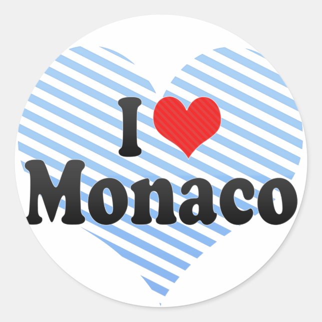 I Love Monaco Classic Round Sticker (Front)