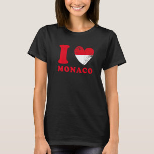 I Love Monaco  Drapeau en forme de cœur Monaco  1 T-Shirt