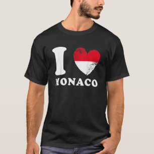 I Love Monaco Drapeau en forme de cœur Monaco 1 T-Shirt