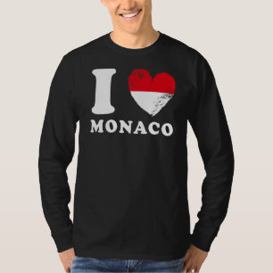 I Love Monaco Heart Flag Monaco T-Shirt