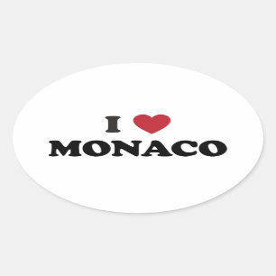 I Love Monaco Oval Sticker