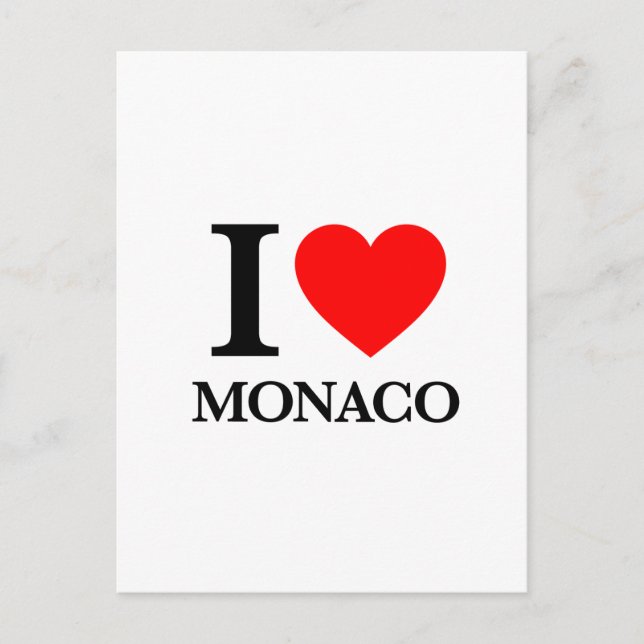 I Love Monaco Postcard (Front)