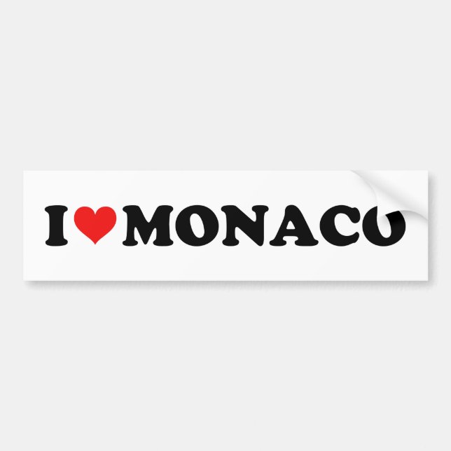 I Love Monaco Red Heart Car Bumper Sticker (Front)