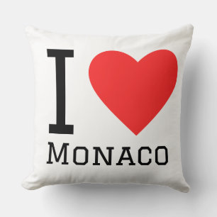 I love Monaco square sticker Cushion