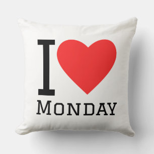 I love monday  square sticker cushion