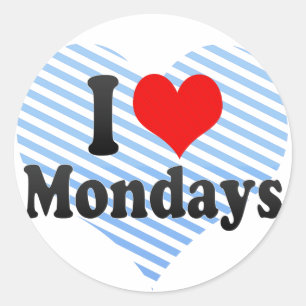 I Love Mondays Classic Round Sticker